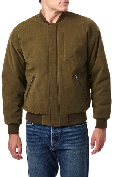 Bernardo Classic Faux Suede Bomber Jacket In Olive