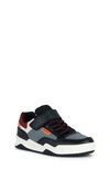 Geox Kids' Perth Panelled High-top Sneakers In Black/ Orange