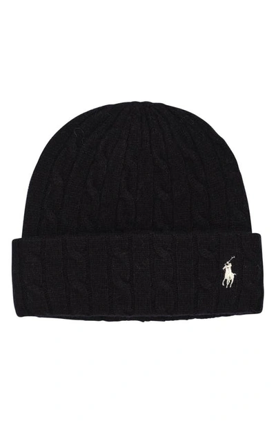 Polo Ralph Lauren Classic Cable Beanie In Black