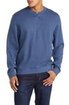 Tommy Bahama Flip Coast Abaco Reversible Jacquard Sweatshirt In Blue Note Heather