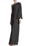 Sachin & Babi Keely One-shoulder Gown In Black