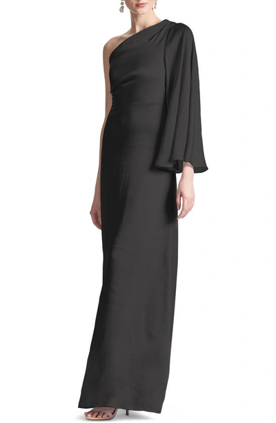 Sachin & Babi Keely One-shoulder Gown In Black