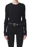 Citizen Of Humanity Bina Rib Crewneck Sweater In Black