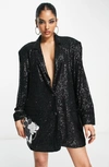 ASOS DESIGN OVERSIZE SEQUIN BLAZER