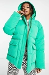 ASOS DESIGN PEACHED HOODED PUFFER JACKET