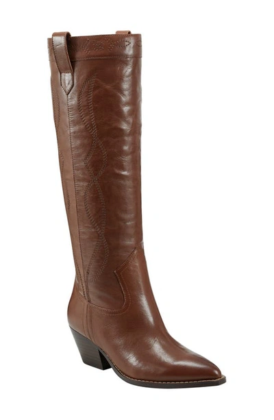 Marc Fisher Edania Pointed Toe Knee High Boot In Medium Brown 210