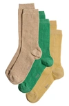 Stems Assorted 3-pack Rib Socks In Fern/ Ochre/ Gris