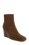 Vince Andy Suede Wedge Booties In Pine Cone Brown