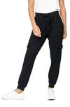 Gibsonlook Gigi Essential Soft Stretch Cotton Ponte Cargo Joggers In Black