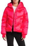 Ugg Ronney Water Resistant Crop Puffer Jacket In Cosmo Pink