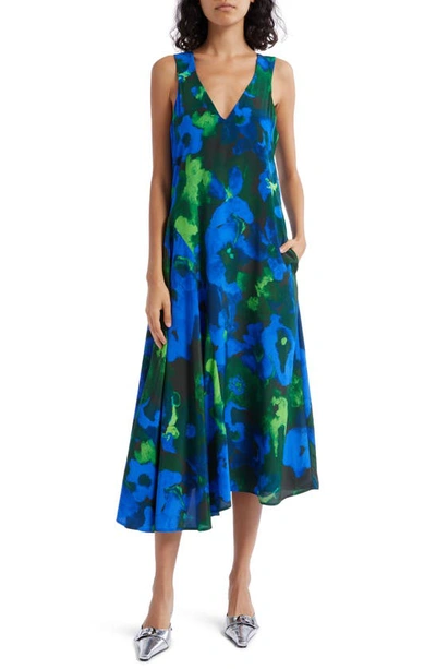 Stine Goya Oriza Floral Asymmetric Dress In Frosted_floral_night
