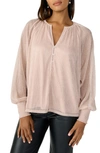 Sanctuary Love Always Metallic Knit Top In Pink Champ