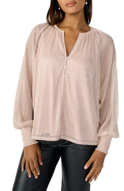 Sanctuary Love Always Metallic Knit Top In Pink Champ