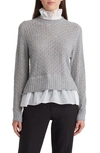 Ted Baker Holina Sweater & Mock Neck Shirt Set In Grey