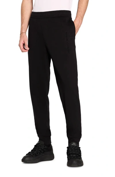 Emporio Armani Drawstring-waist Cotton-blend Pant In Black