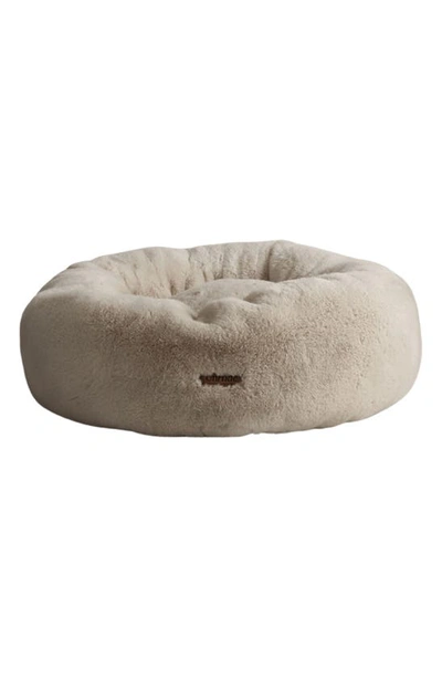 Unhide Faux Fur Pet Bed In Taupe Ducky
