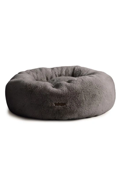 Unhide Faux Fur Pet Bed In Charcoal Charlie