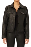 Dl1961 Vika Coated Denim Jacket In Black Coated Ultimate Coated