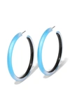 Alexis Bittar Skinny Hoop Earrings In Neon Blue