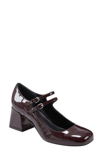 Marc Fisher Ltd Women's Nillie 55mm Leather Double-strap Block-heel Pumps In Brown