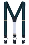 Trafalgar Balint Stripe Grosgrain Suspenders In Green And Navy