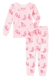 Bedhead Pajamas Kids' Print Fitted Organic Cotton Jersey Two-piece Pajamas In Pampered Poodle