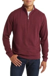 Peter Millar Comfort Interlock Quarter Zip Pullover In Cranberry