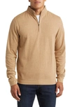 Peter Millar Comfort Interlock Quarter Zip Pullover In Irish Cream