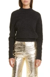 Proenza Schouler Ribbed Wool-blend Turtleneck Sweater In 010 Charcoal