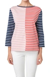 English Factory Stripe Colorblock Top In Pink Multi