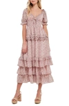 FREE THE ROSES RUFFLE SMOCKED TIERED MAXI DRESS