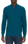 Robert Graham Men's Reisman Quarter-zip Pullover Sweater In Teal