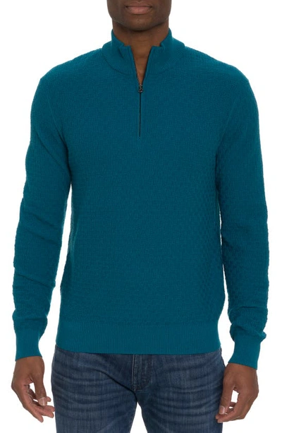Robert Graham Men's Reisman Quarter-zip Pullover Sweater In Teal
