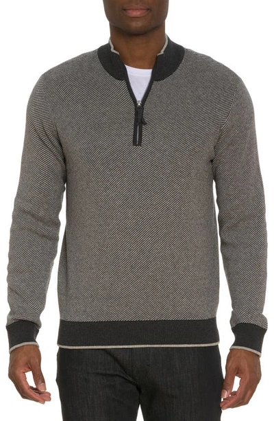 Robert Graham Men's Calabria Cashmere-cotton Knit Quarter-zip Sweater In Grey