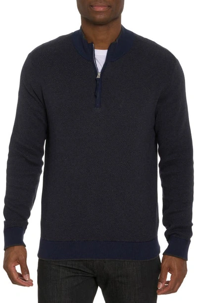 Robert Graham Men's Calabria Cashmere-cotton Knit Quarter-zip Sweater In Navy