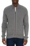 Robert Graham Taranto Rib Zip Cardigan In Light Grey