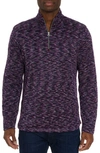 Robert Graham Waterford Space Dye Quarter Zip Pullover In Berry