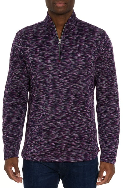 Robert Graham Waterford Space Dye Quarter Zip Pullover In Berry