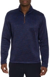 Robert Graham Waterford Space Dye Quarter Zip Pullover In Navy