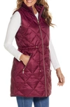 Gallery Diamond Quilted Puffer Vest In Burgundy