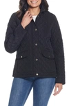 Gallery Quilted Stand Collar Jacket In Black