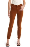 AG MARI HIGH WAIST SLIM ANKLE STRAIGHT LEG CORDUROY PANTS