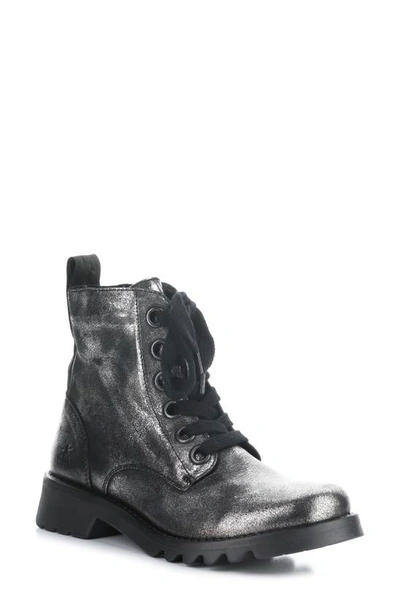 Fly London Ragi Combat Boot In 035 Silver