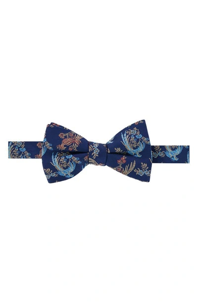Trafalgar Birds Of Prosperity Silk Bow Tie In Navy