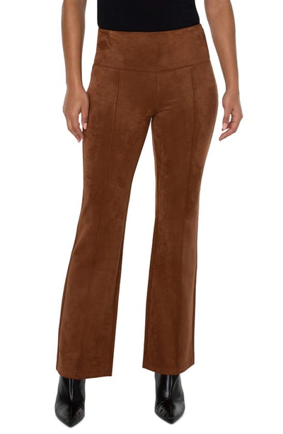 LIVERPOOL LOS ANGELES PEARL PULL-ON FAUX SUEDE FLARE PANTS 