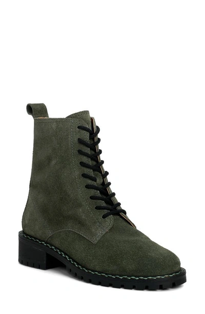 Lucky Brand Women's Kancie Lace-up Lug Sole Combat Boots In Kobain Olive