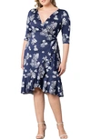 KIYONNA FLIRTY FLOUNCE WRAP DRESS