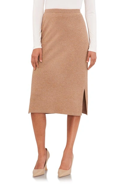 Vince Camuto Jersey Pencil Skirt In Dark Latte Heather