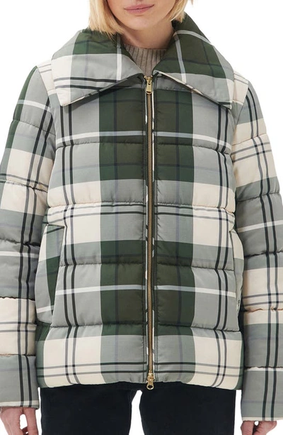 Barbour Germaine Tartan Quilted Puffer Jacket In Ancient Poplar Tartan