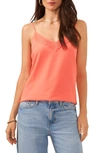 1.state Women's Sleeveless Pin Tucked V-neck Camisole Top In Persimmon